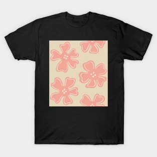 Pattern of tangerine button flowers on sand T-Shirt